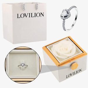 Škatlica z vrtnico s prstanom | HEARTISO_WHITEBOX